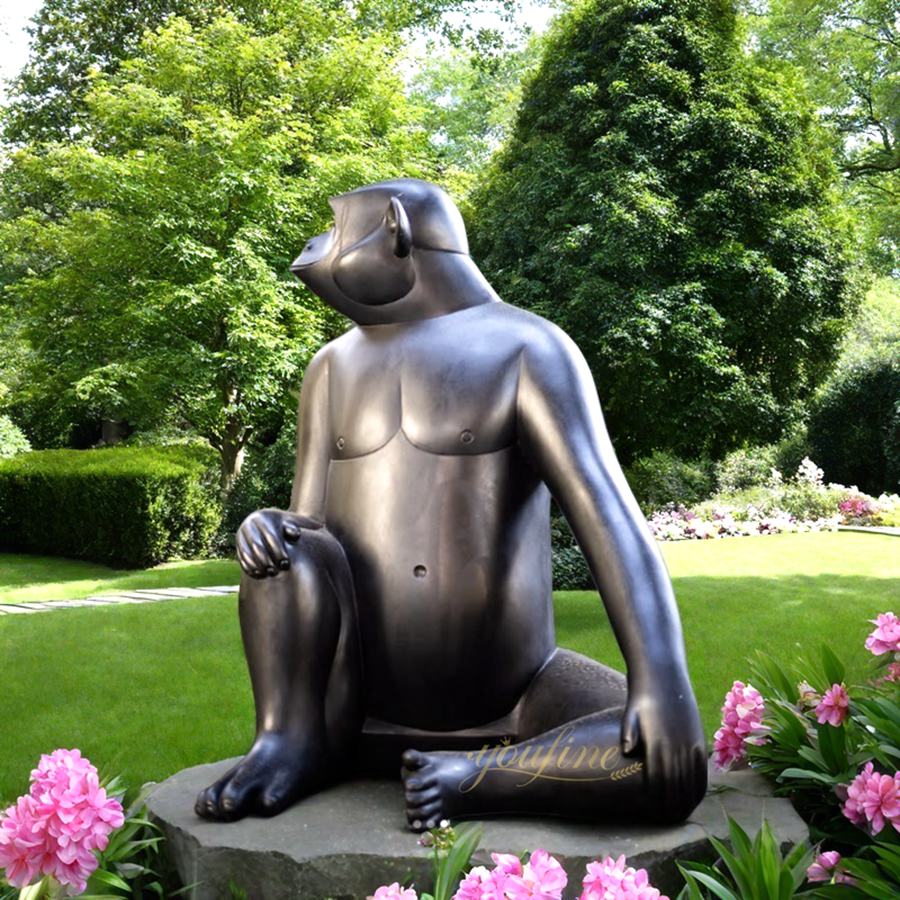 Large Bronze Sitting Monkey Statue BAN-413 - Bronze Monkey Statue - 5