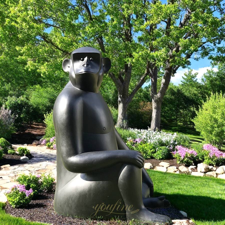 Large Bronze Sitting Monkey Statue BAN-413 - Bronze Monkey Statue - 6