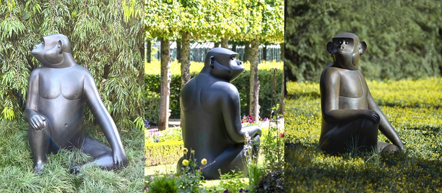 Large Bronze Sitting Monkey Statue BAN-413 - Bronze Monkey Statue - 4