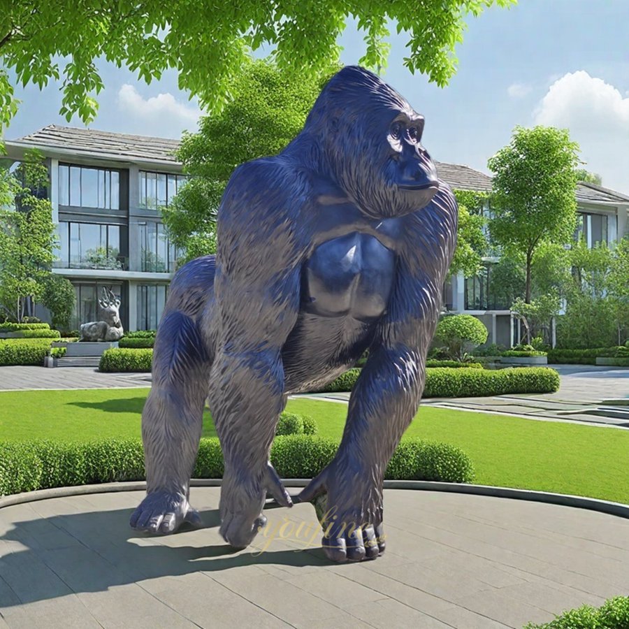 Outdoor Bronze Large Gorilla Sculpture