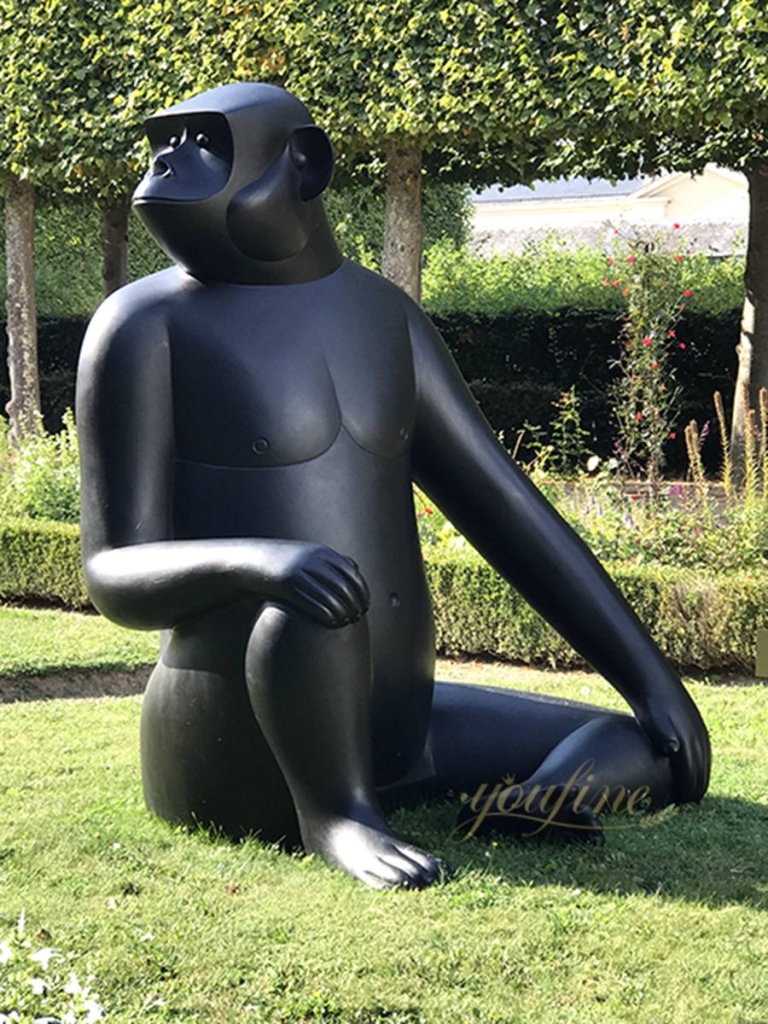 Large Bronze Sitting Monkey Statue BAN-413 - Bronze Monkey Statue - 2