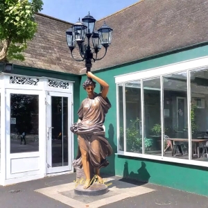 Antique Bronze Lady Lamp Statue BSO-032