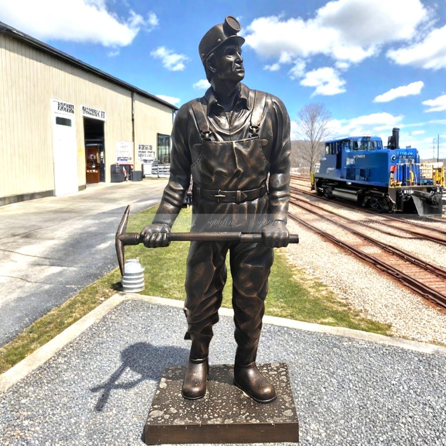 Life Size Bronze Coal Miner Statue BFI-174 - Bronze Figure Sculpture - 1