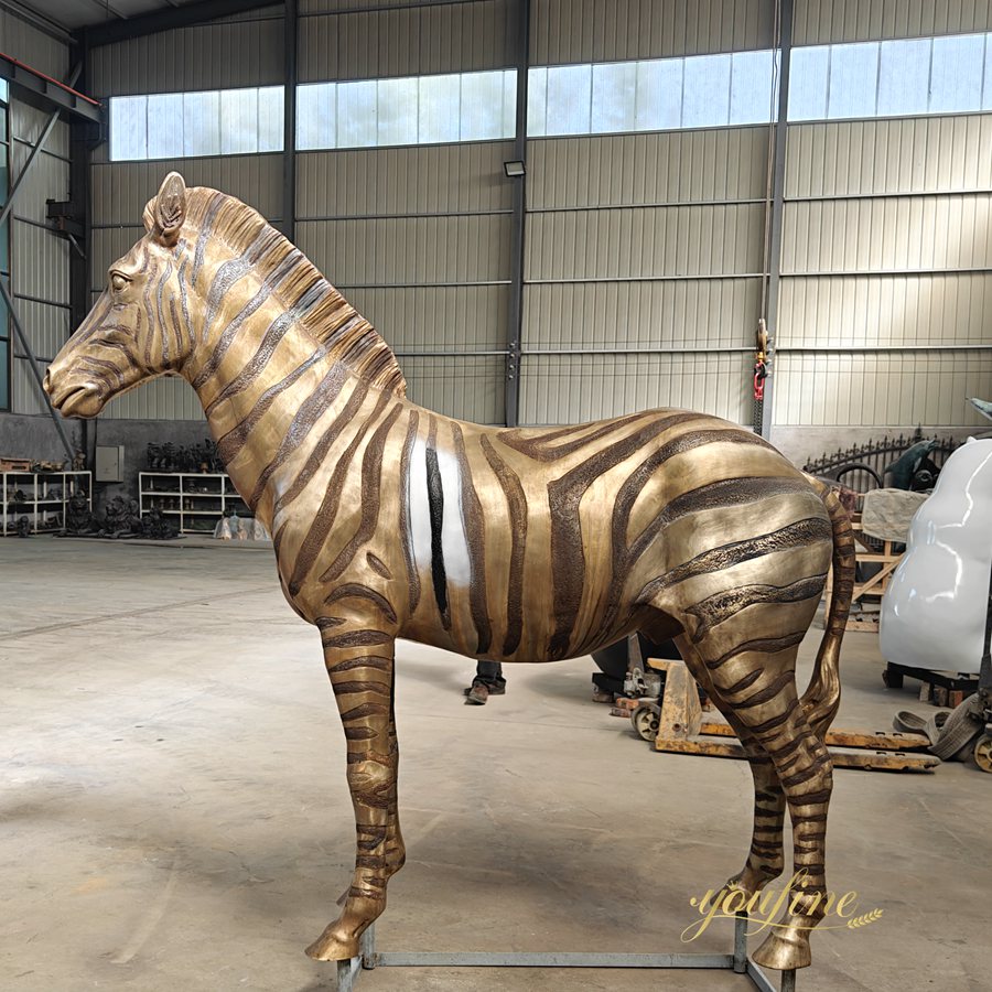 Standing Life Size Bronze Zebra Statue BAN-382 - Bronze Animal Fountain - 4