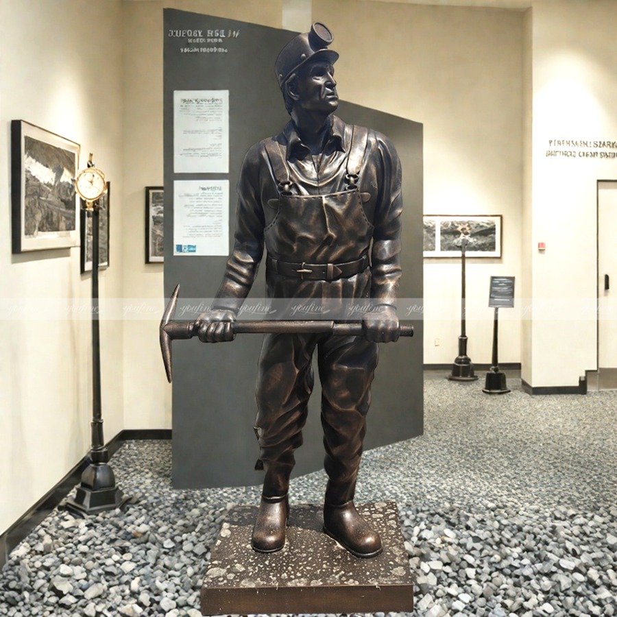 Life Size Bronze Coal Miner Statue BFI-174 - Bronze Figure Sculpture - 3