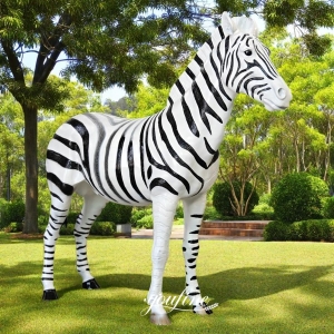 Standing Life Size Bronze Zebra Statue BAN-382