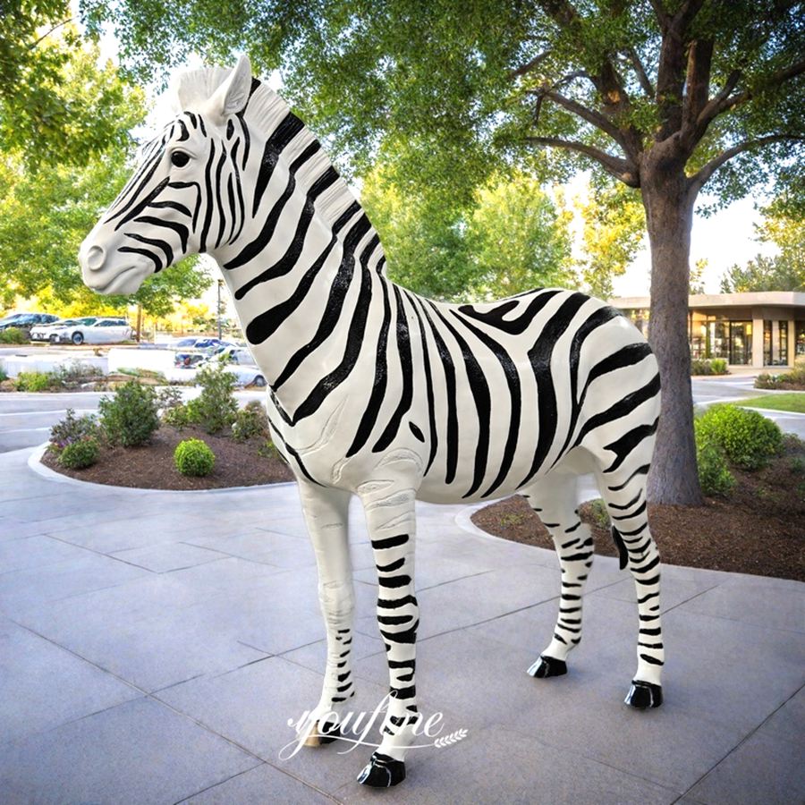 Standing Life Size Bronze Zebra Statue