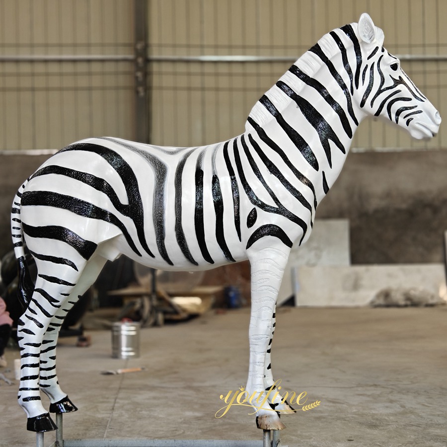 Standing Life Size Bronze Zebra Statue BAN-382 - Bronze Animal Fountain - 1