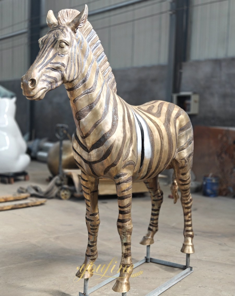Standing Life Size Bronze Zebra Statue BAN-382 - Bronze Animal Fountain - 3