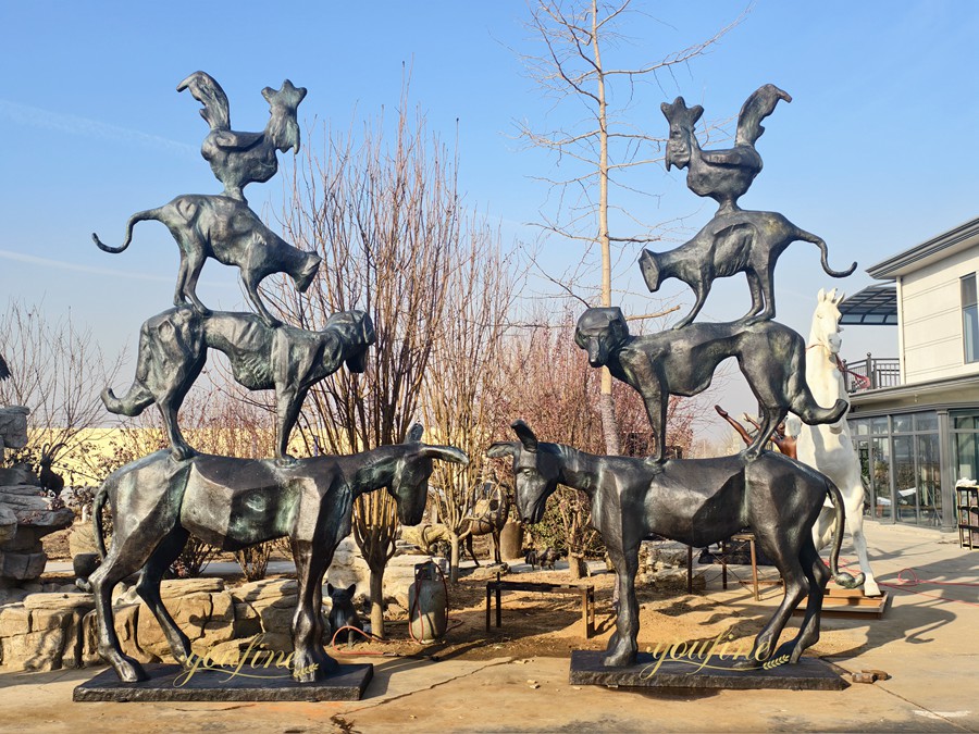 Famous Bronze Town Musicians of Bremen Statue - Bronze Animal Sculpture - 5