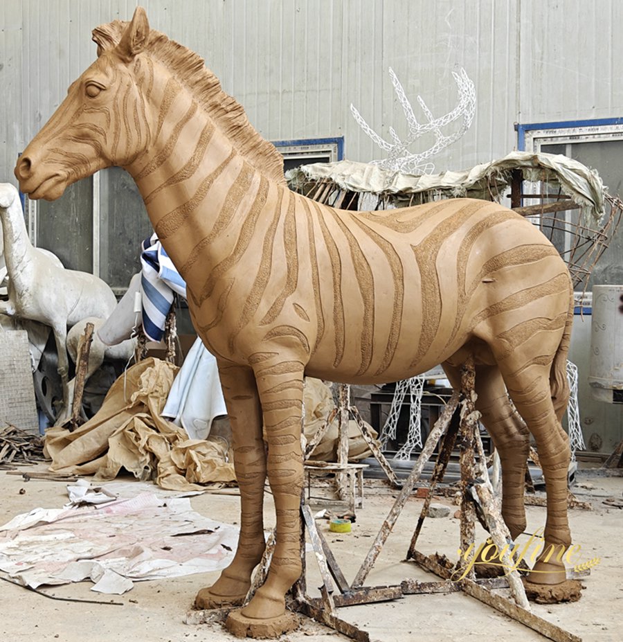 Standing Life Size Bronze Zebra Statue BAN-382 - Bronze Animal Fountain - 7