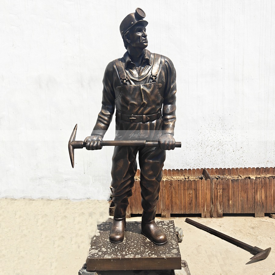 Life Size Bronze Coal Miner Statue BFI-174 - Bronze Figure Sculpture - 2
