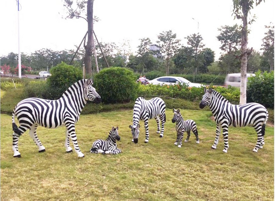 Standing Life Size Bronze Zebra Statue BAN-382 - Bronze Animal Fountain - 9