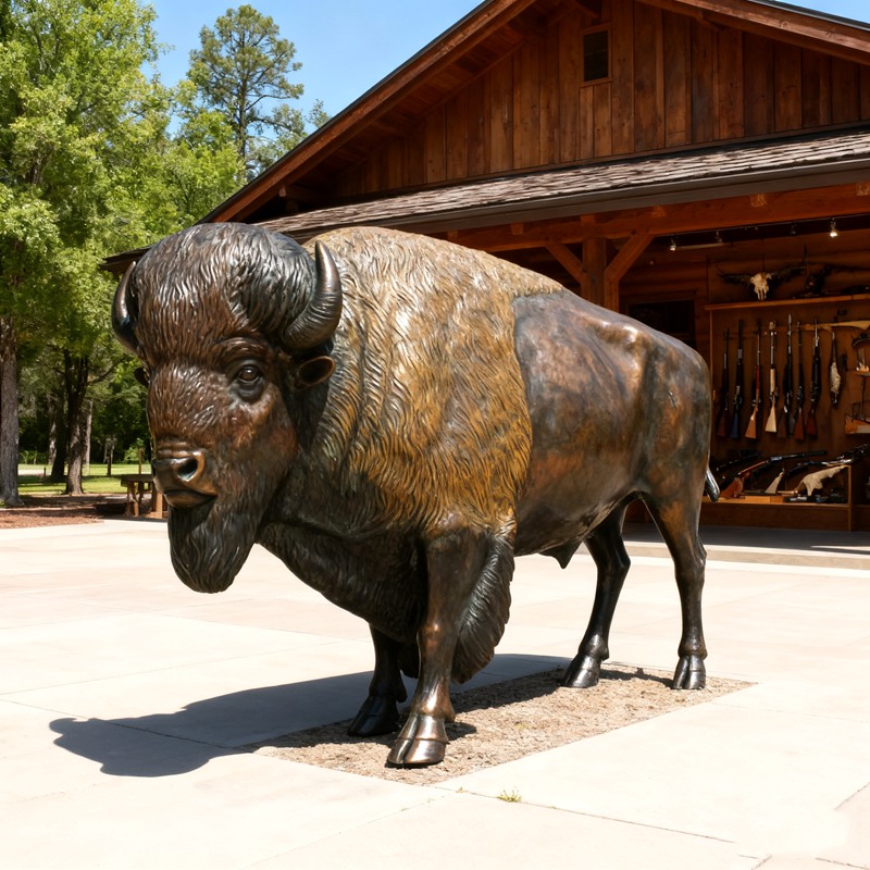 Bronze American Standing Bison Statue for Sale BOK1-004 - Bronze Buffalo Statue - 6