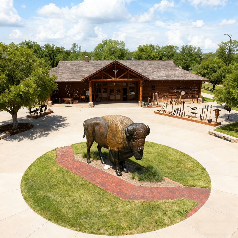 garden lifesize bronze bison