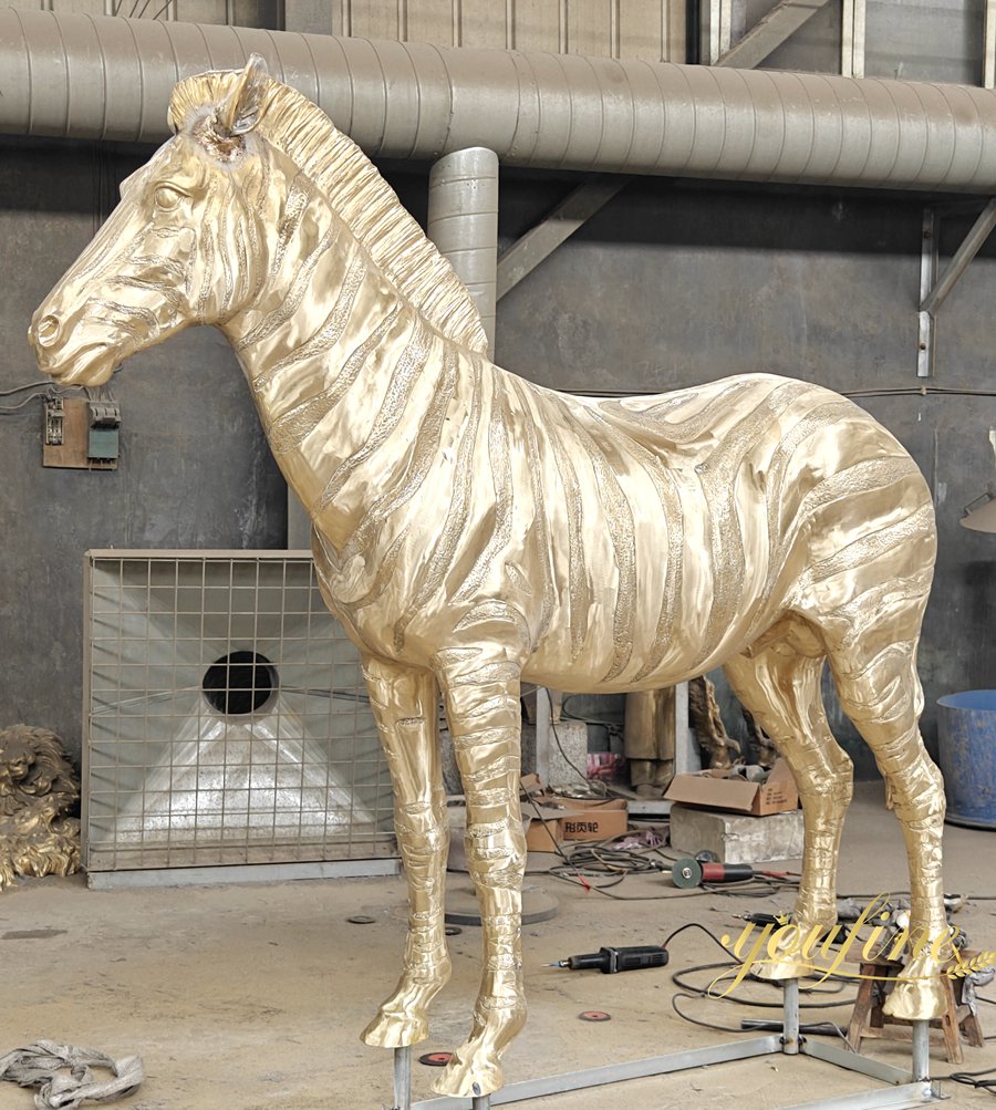 Standing Life Size Bronze Zebra Statue BAN-382 - Bronze Animal Fountain - 8