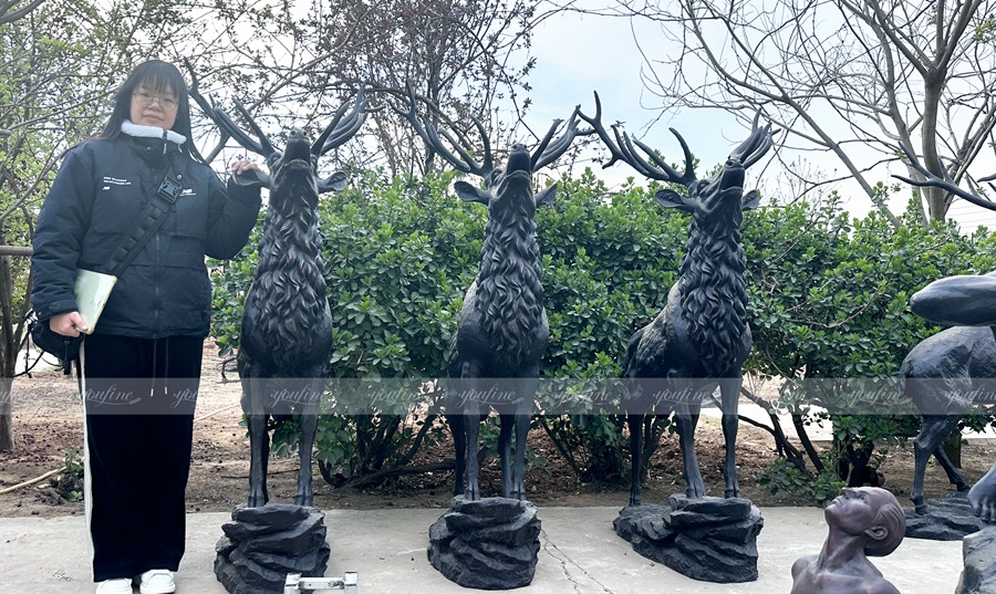 YouFine Bronze Foundry bronze deer sculptures