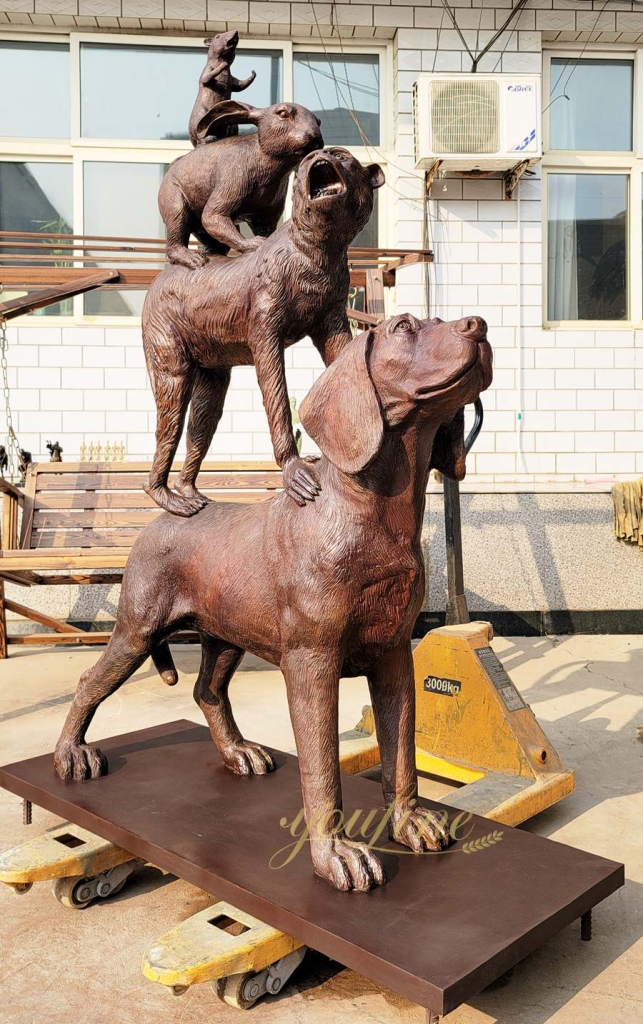 Famous Bronze Town Musicians of Bremen Statue BOKK-804 - Bronze Animal Sculpture - 7