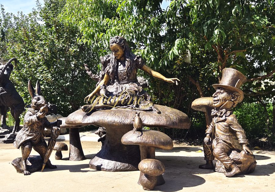 Alice in Wonderland Bronze Statue