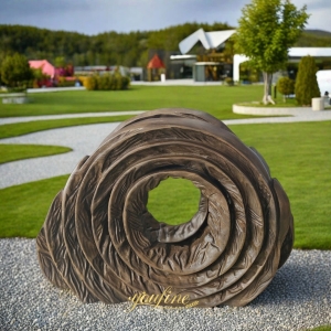 Rolled up leaves Sculpture Bronze Abstract Art BAB-021