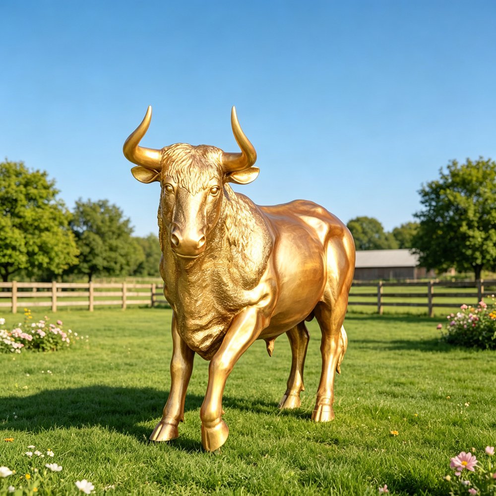 Bronze Life-Size highland Bull Statue