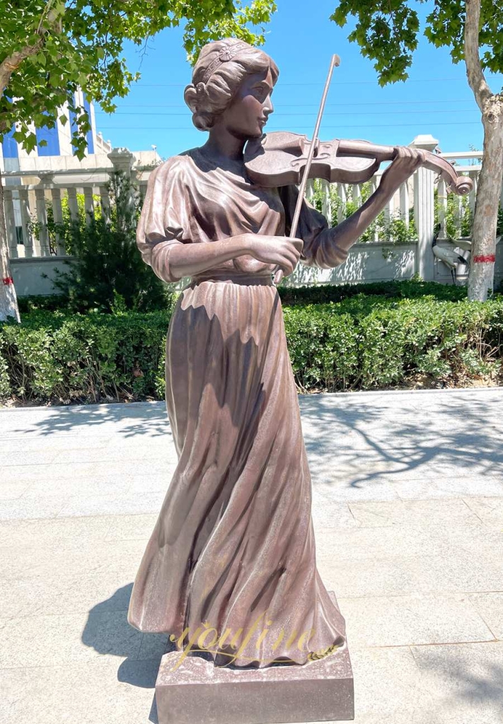 Bronze violin sculpture
