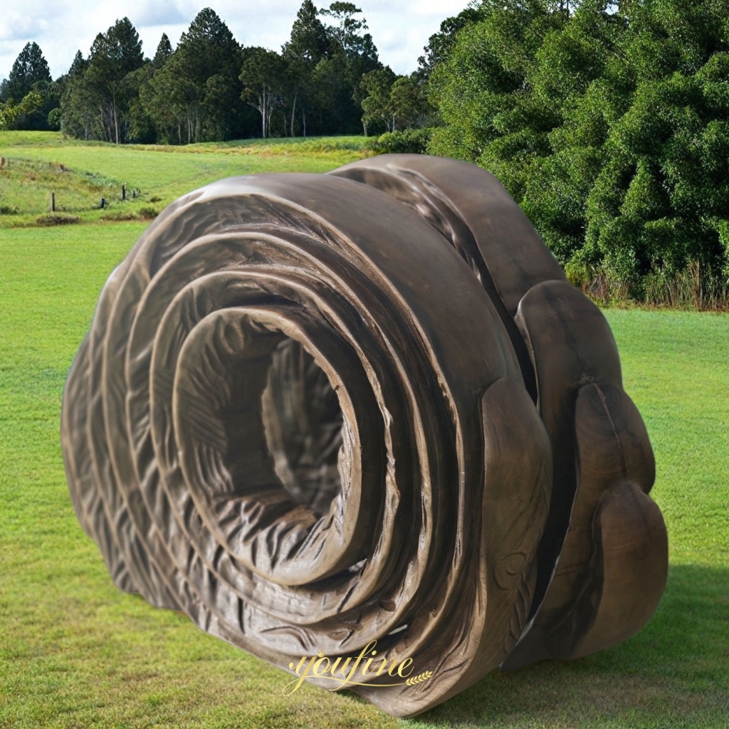Rolled up leaves Sculpture Bronze Abstract Art