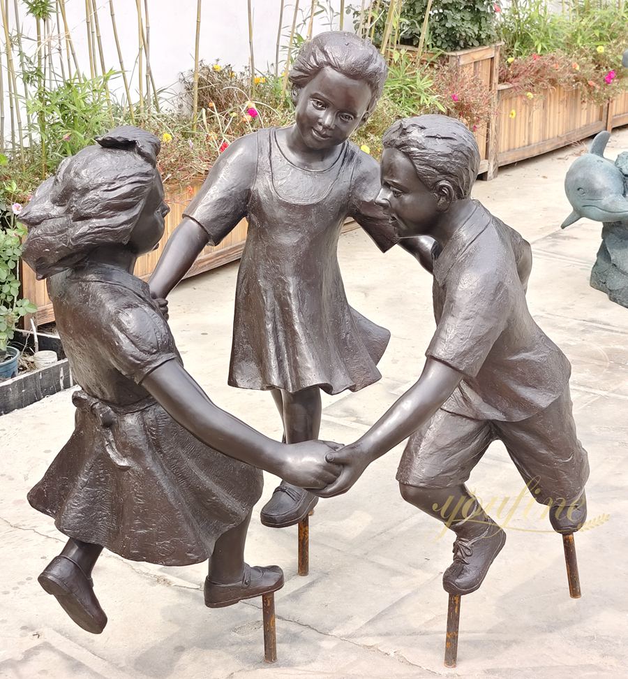 Sculpture of playing children
