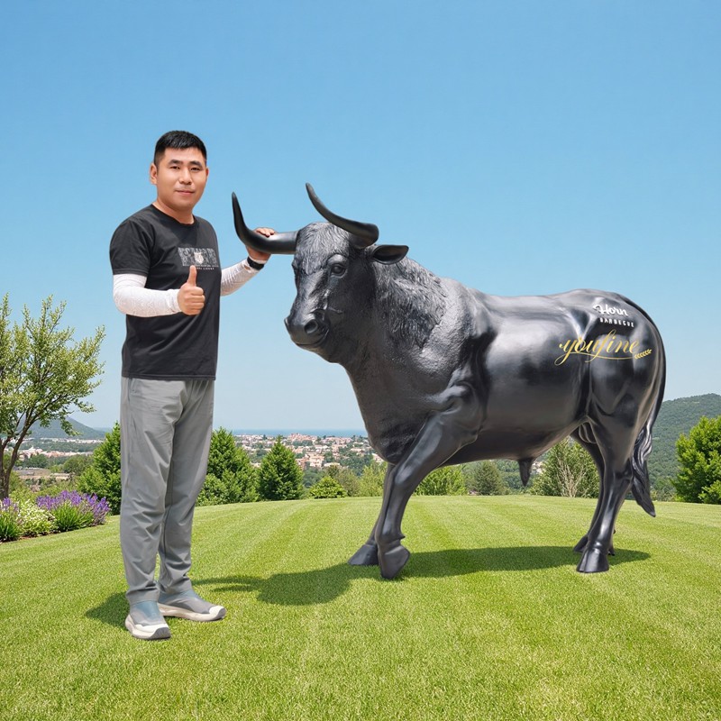 black life size bull statue for sale