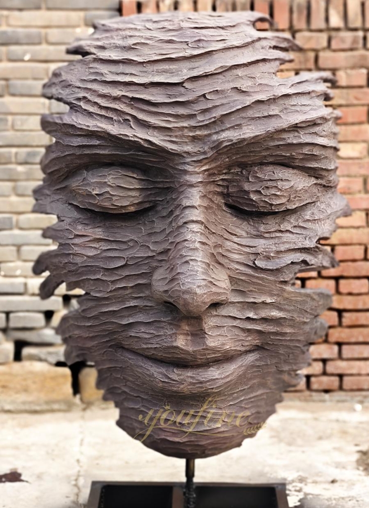 bronze Abstract face statue