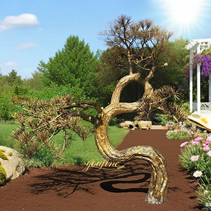 Large Bronze Pine Tree Sculpture BSO-038 - Bronze Garden Statue - 3