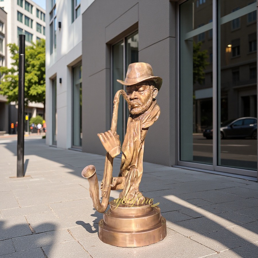 bronze saxophone player Sculpture