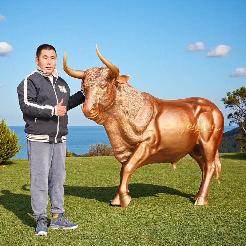 brown life size bull statue for sale