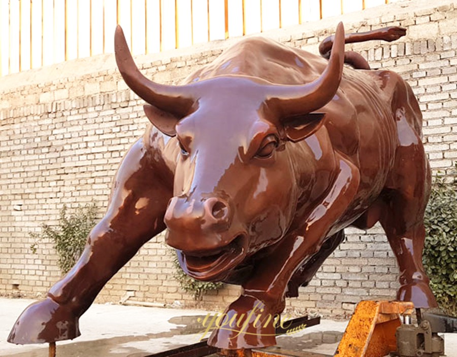 Large Bronze Wall Street Bull Statue for Sale BOKK-529 - Charging Bull Statue - 1