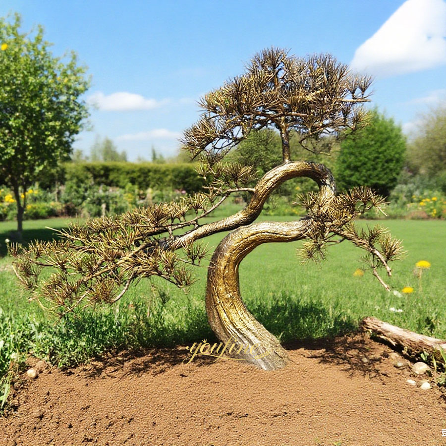 Large Bronze Pine Tree Sculpture BSO-038 - Bronze Garden Statue - 4