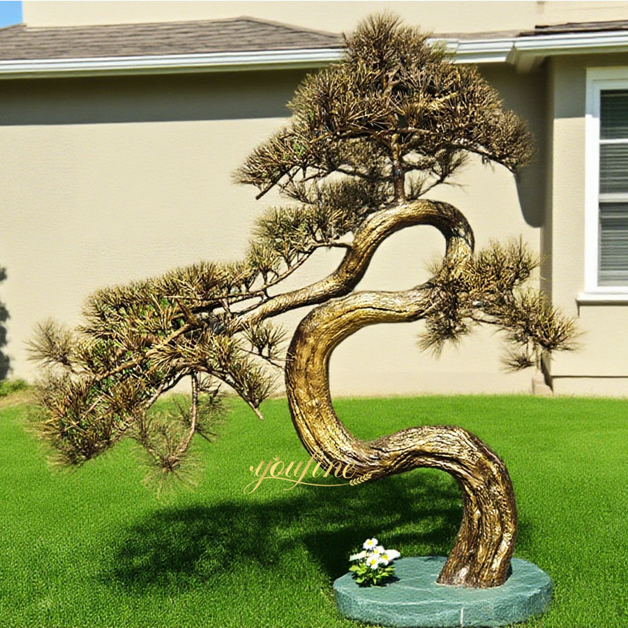 Large Bronze Pine Tree Sculpture BSO-038 - Bronze Garden Statue - 2
