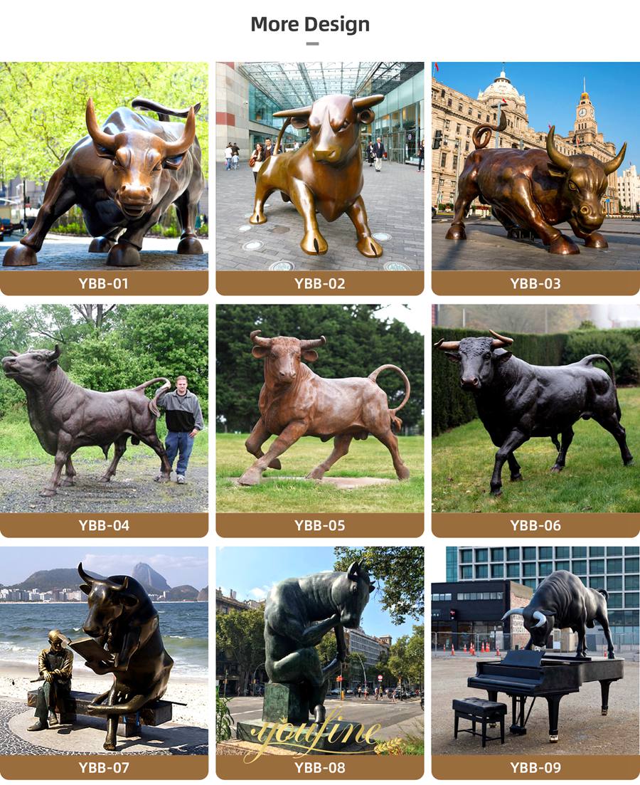 Large Bronze Chicago Bull Statue BOKK-355 - Charging Bull Statue - 5