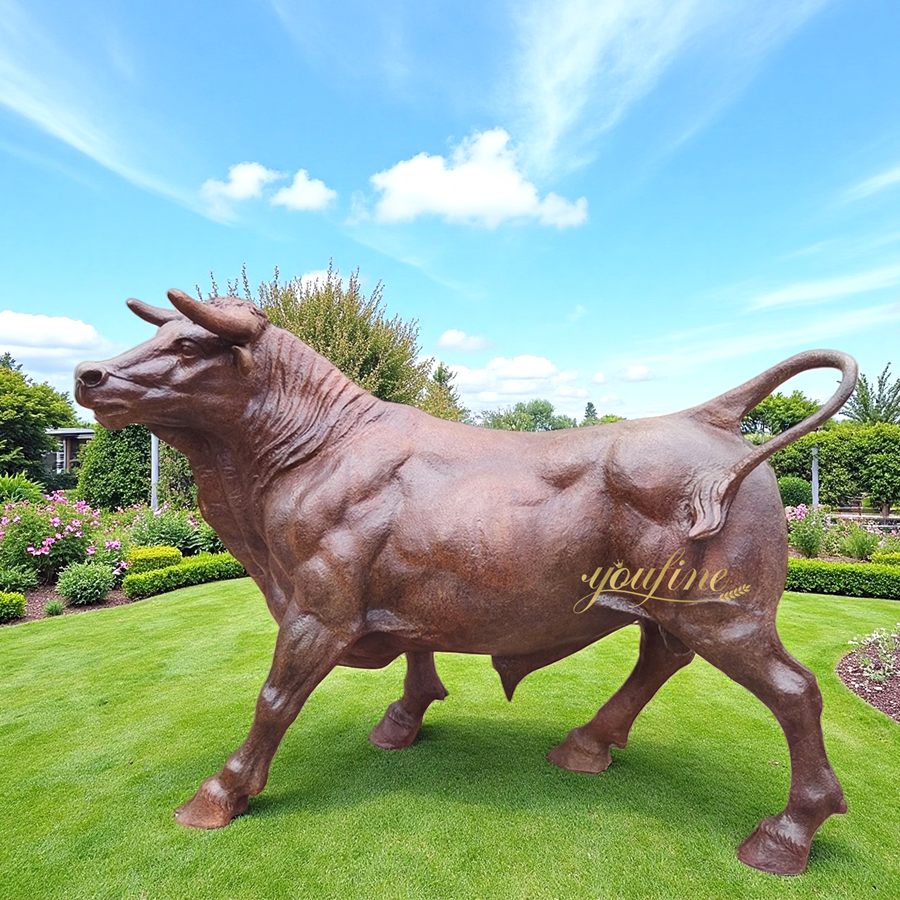 Large Walking Outdoor Bull Statue BOKK-684 - Bronze Bull Sculpture - 1