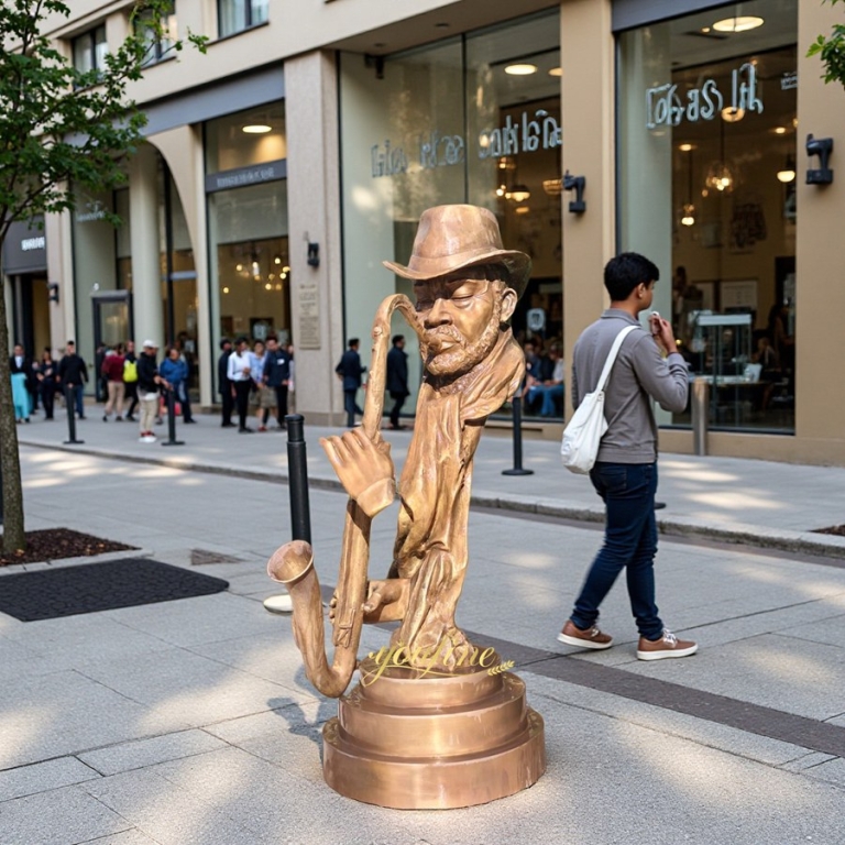 outdoor street saxophone player bronze Sculpture