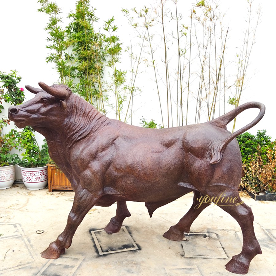 Large Walking Outdoor Bull Statue BOKK-684 - Bronze Bull Sculpture - 2