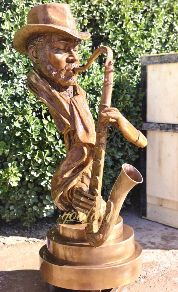 Urban Public Bronze Saxophone Player Statue BSO-037 - Abstract Bronze Sculpture - 2