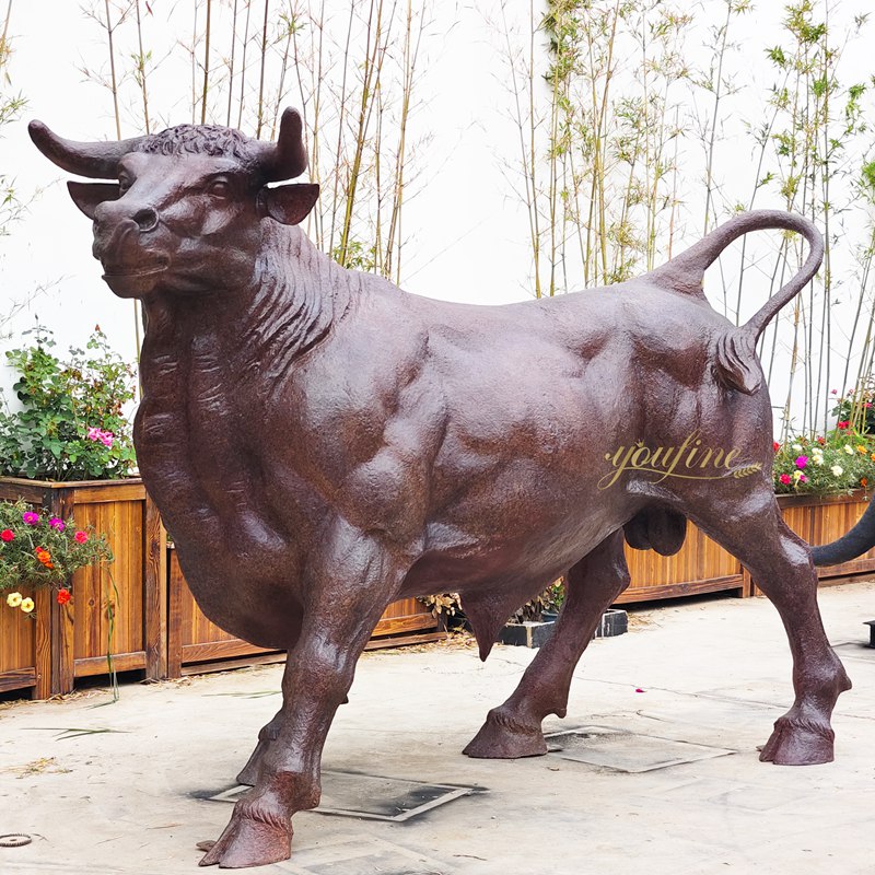 Large Walking Outdoor Bull Statue BOKK-684 - Bronze Bull Sculpture - 6