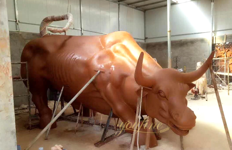 Large Modern Bronze Bull Stock Market Statue BOK1-045 - Charging Bull Statue - 8