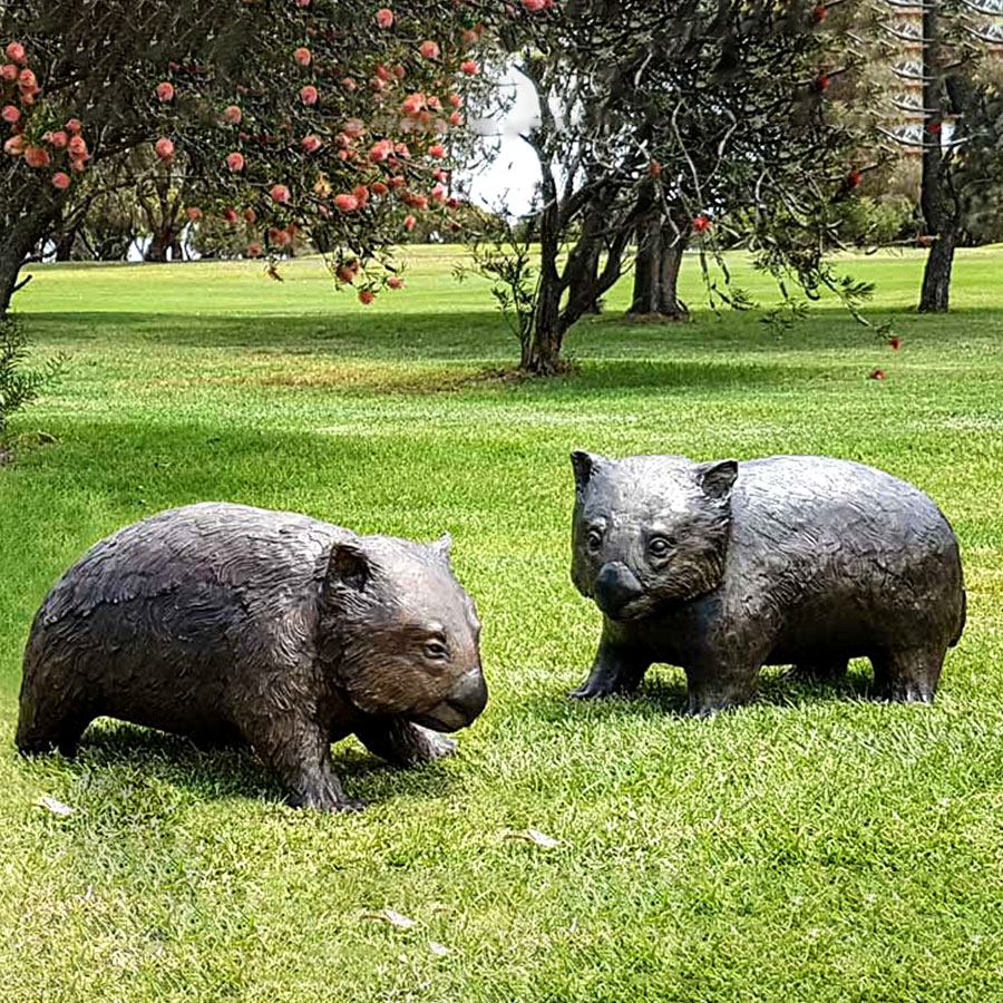 Bronze Big Wombat Garden Statue BAN-522 - Bronze Animal Sculpture - 4
