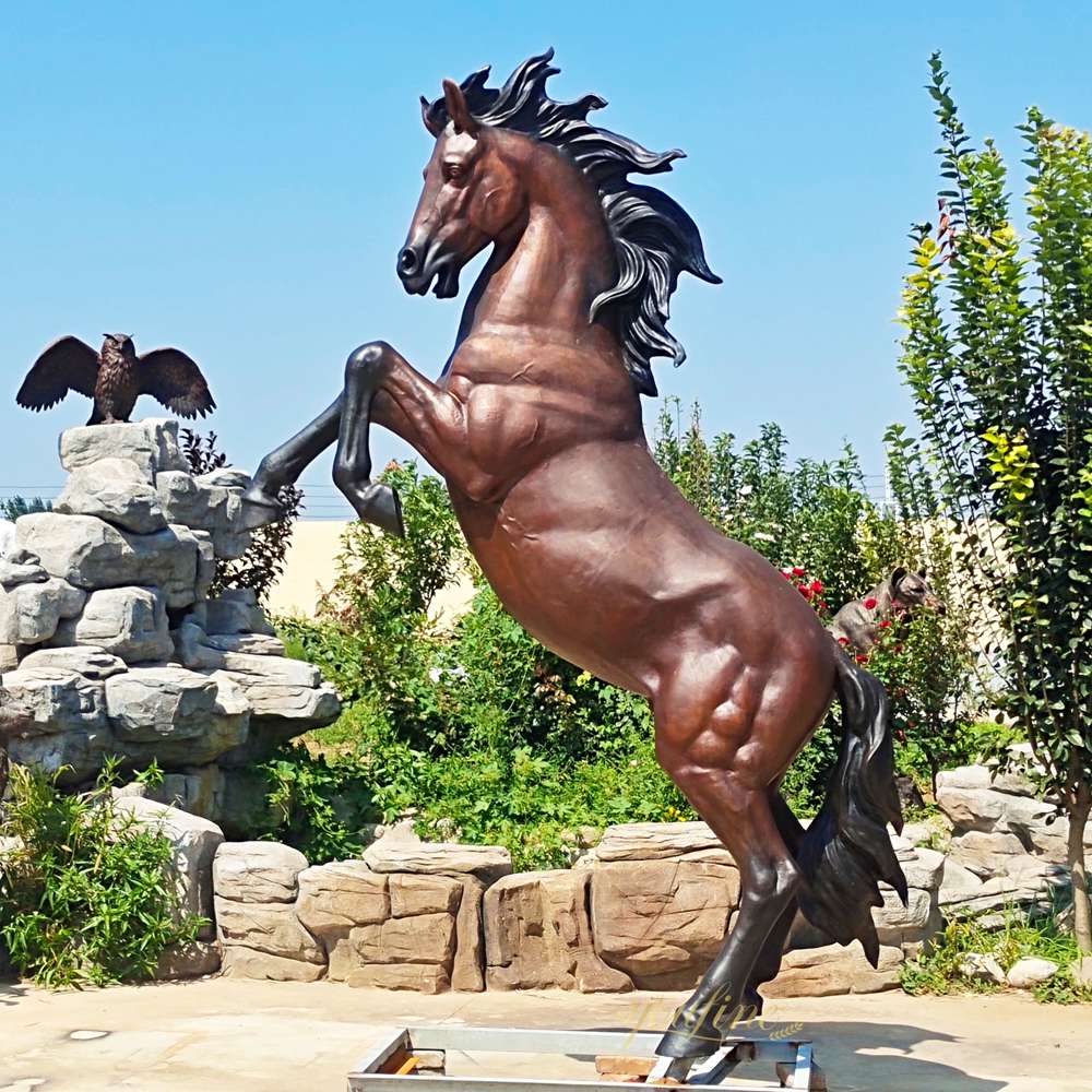 Bronze Rearing Horse Statue