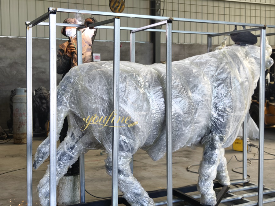 Famous Chicago Bronze Cow Sculpture BAN-507 - Bronze Bull Sculpture - 6