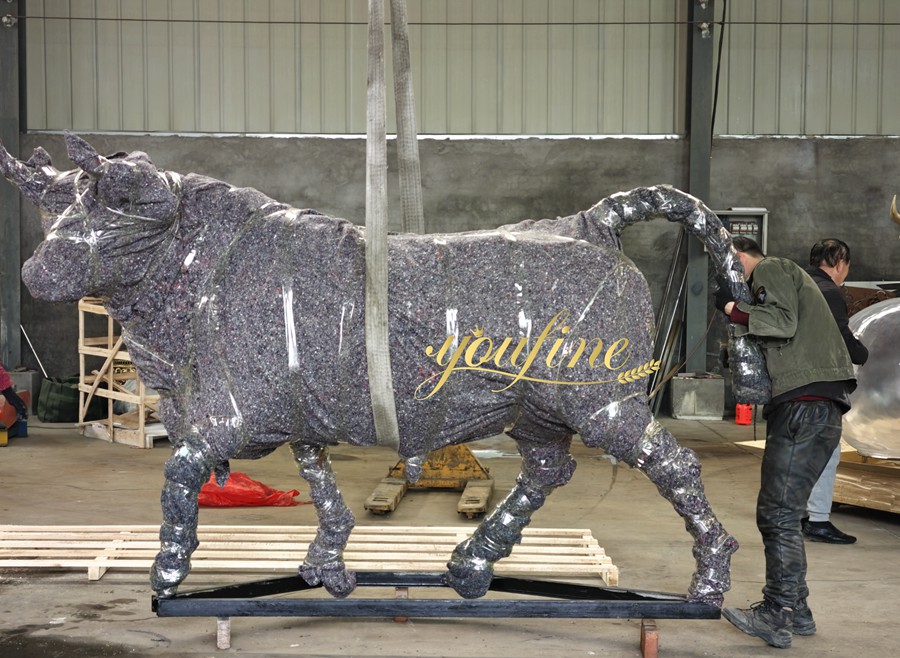 Famous Chicago Bronze Cow Sculpture BAN-507 - Bronze Bull Sculpture - 5