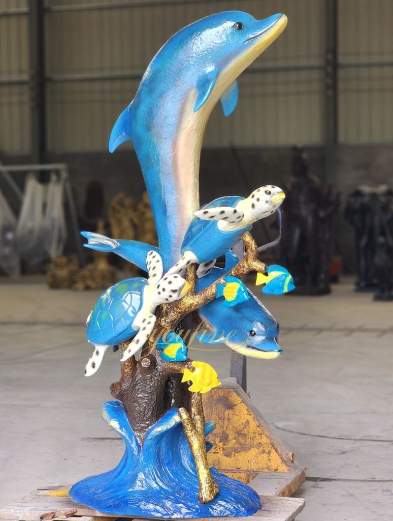 Dolphin and Turtle Sculpture