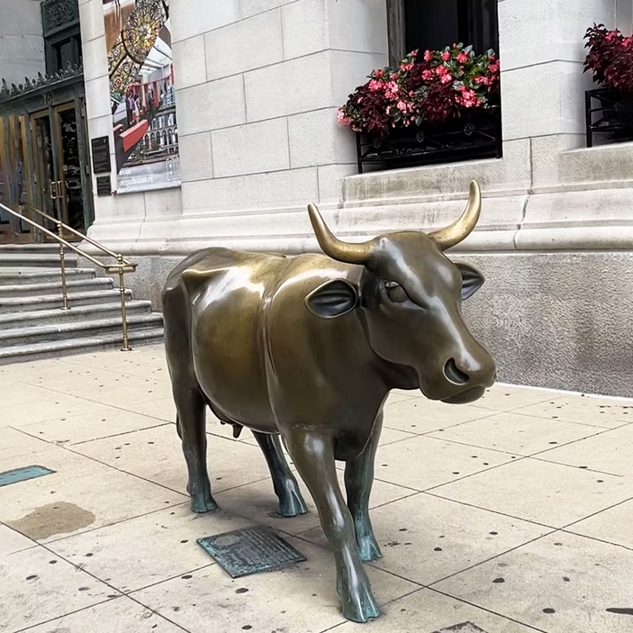 Famous Chicago Bronze Cow Sculpture BAN-507 - Bronze Bull Sculpture - 1