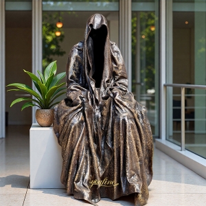Sitting Bronze Large Grim Reaper Statue BFI-203